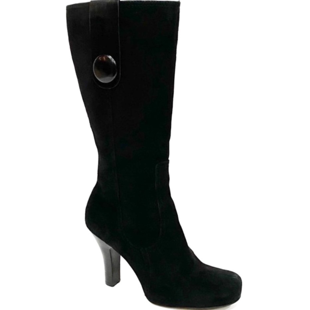 FRANCO SARTO Magia Black Tall Suede High Heel Boot Size 6